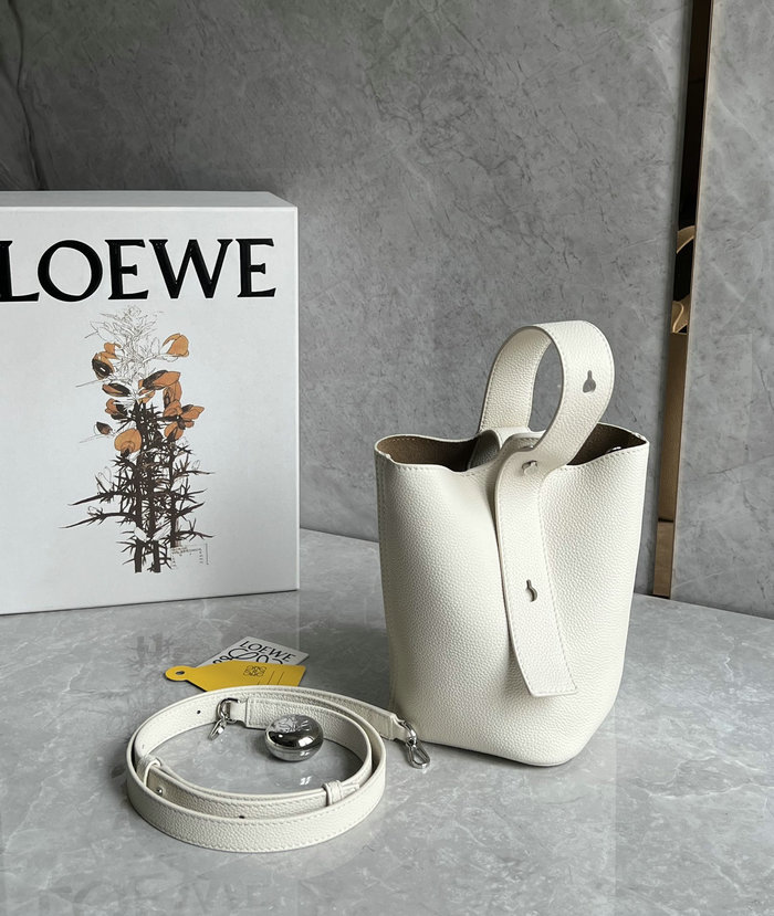 Loewe Mini Pebble Bucket Bag White L051701