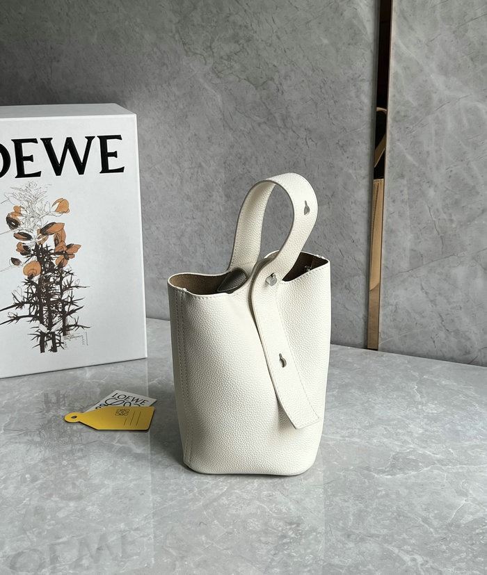 Loewe Mini Pebble Bucket Bag White L051701