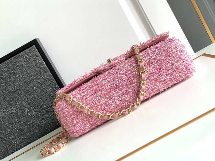 Medium Chanel Tweed Bag Pink A1112