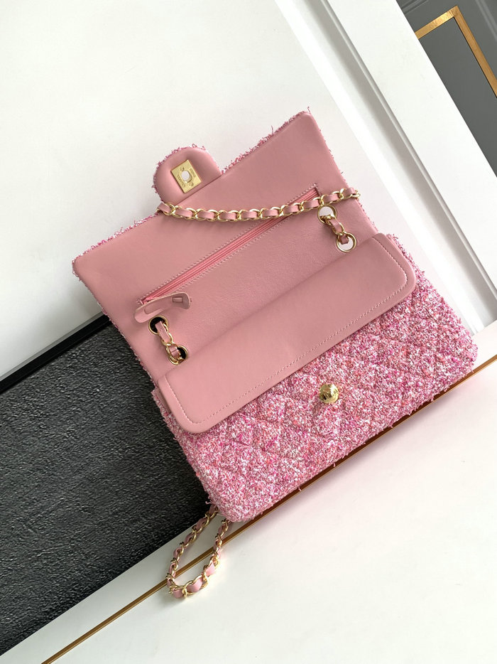 Medium Chanel Tweed Bag Pink A1112