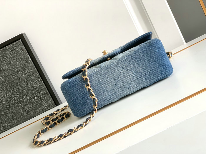 Small Chanel Denim Bag Blue A1116