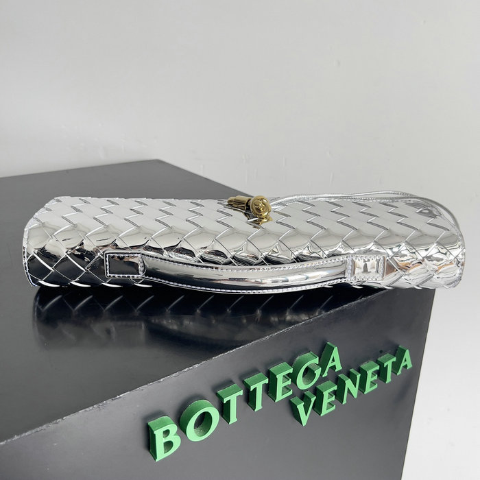 Bottega Veneta Long Clutch Andiamo 741511 Silver with Gold