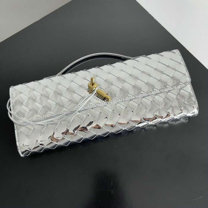 Bottega Veneta Long Clutch Andiamo 741511 Silver with Gold