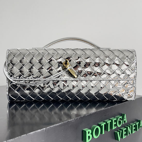 Bottega Veneta Long Clutch Andiamo 741511 Silver with Gold