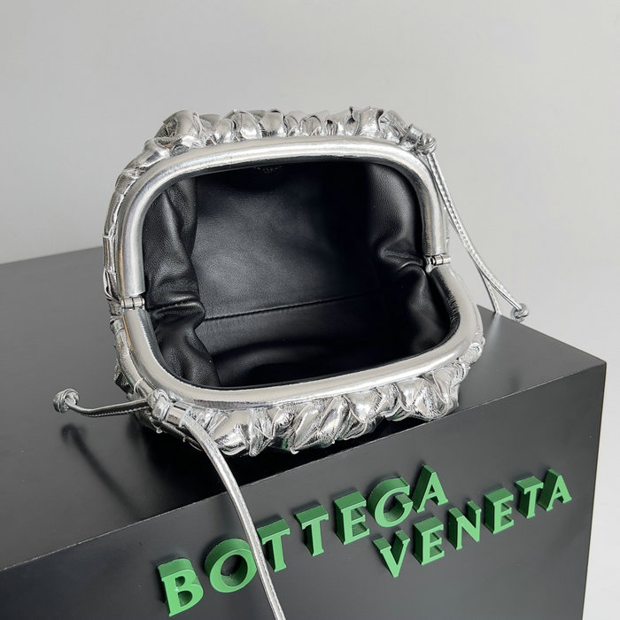 Bottega Veneta Woven Leather Small The Pouch B585851 Silver