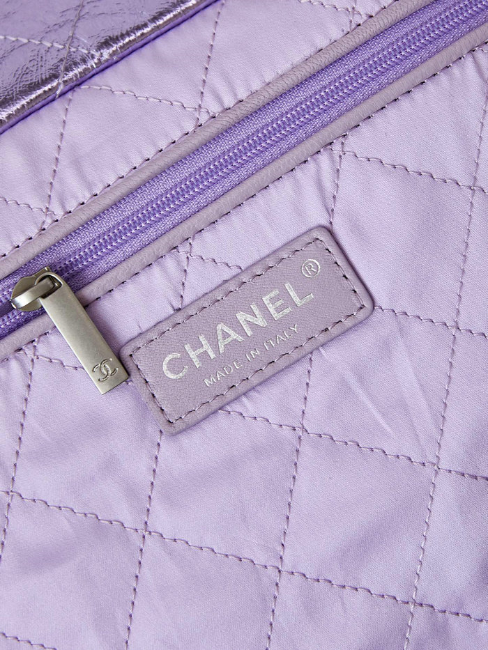 Chanel 22 Handbag AS3261 Metallic Purple