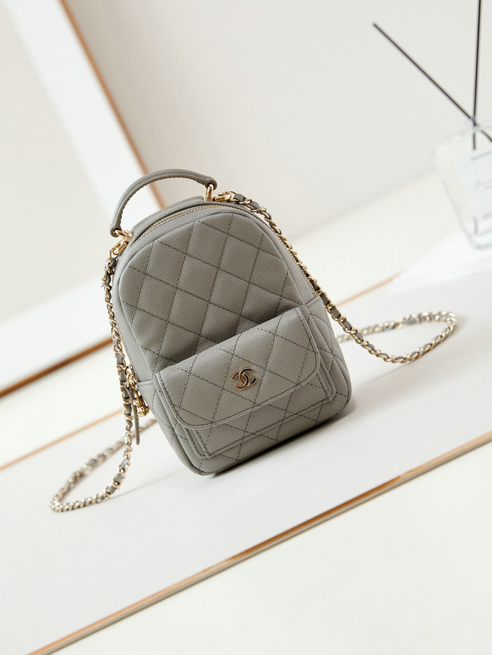 Chanel Grain Calfskin Mini Backpack AP3753 Grey