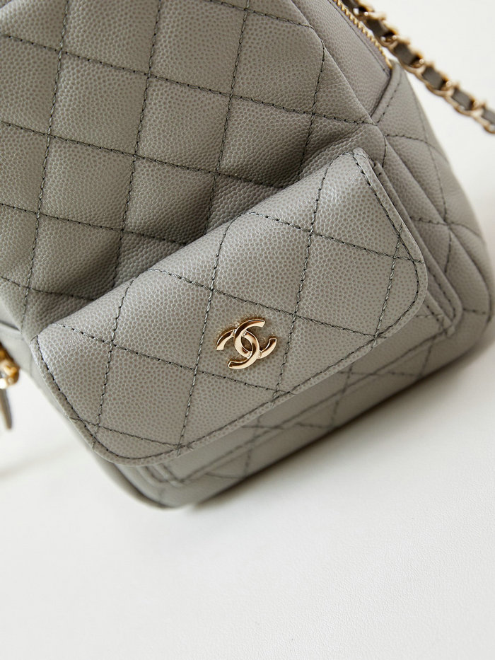 Chanel Grain Calfskin Mini Backpack AP3753 Grey