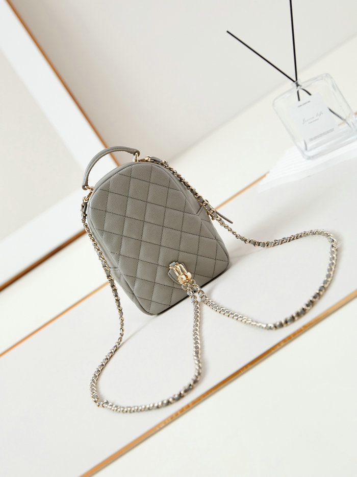 Chanel Grain Calfskin Mini Backpack AP3753 Grey