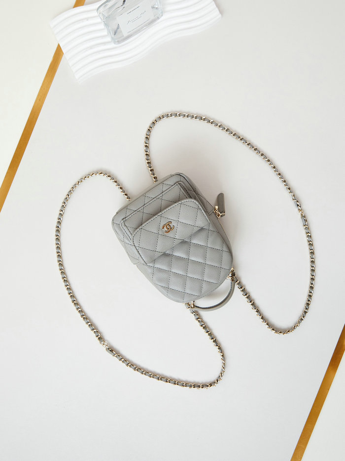 Chanel Grain Calfskin Mini Backpack AP3753 Grey