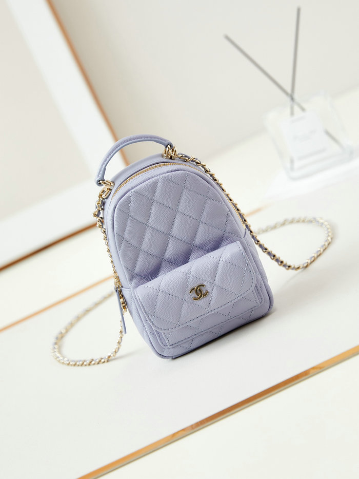 Chanel Grain Calfskin Mini Backpack AP3753 Light Purple