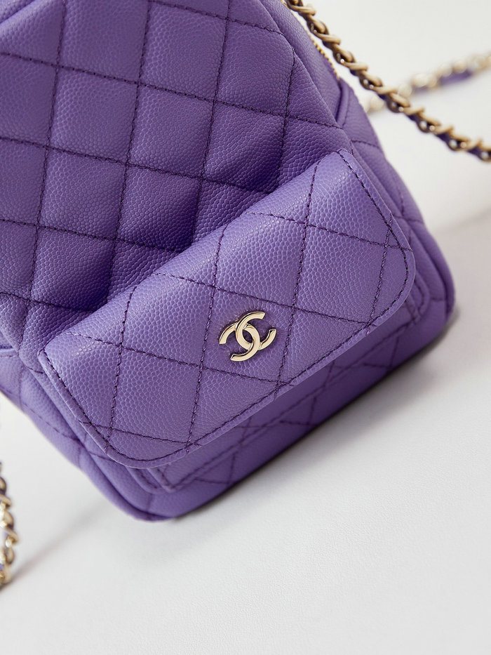 Chanel Grain Calfskin Mini Backpack AP3753 Purple