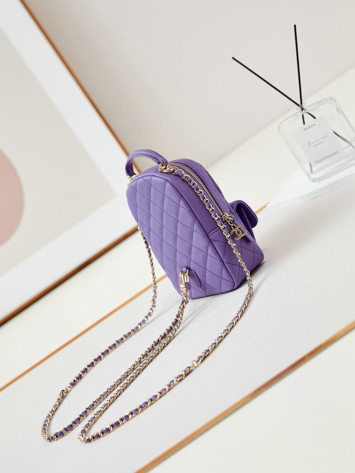 Chanel Grain Calfskin Mini Backpack AP3753 Purple