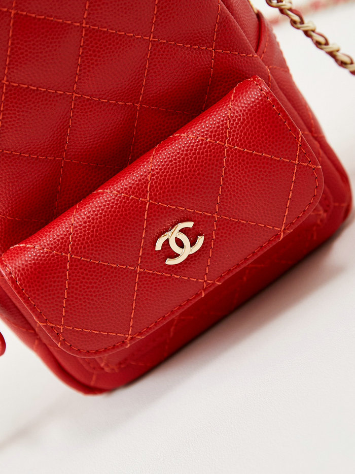 Chanel Grain Calfskin Mini Backpack AP3753 Red