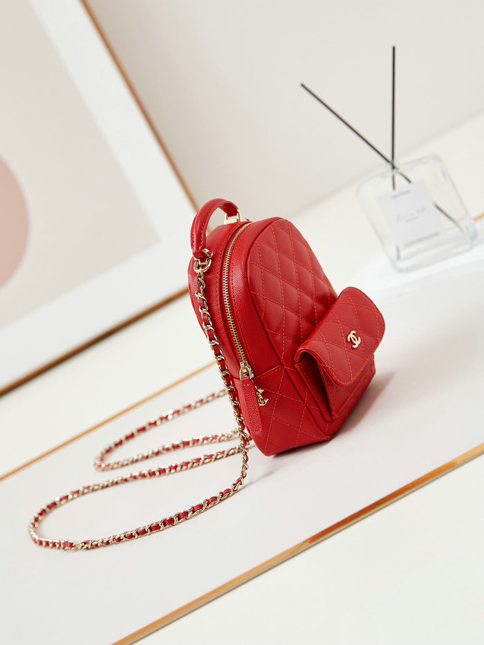 Chanel Grain Calfskin Mini Backpack AP3753 Red