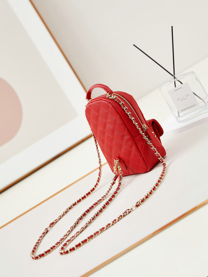 Chanel Grain Calfskin Mini Backpack AP3753 Red