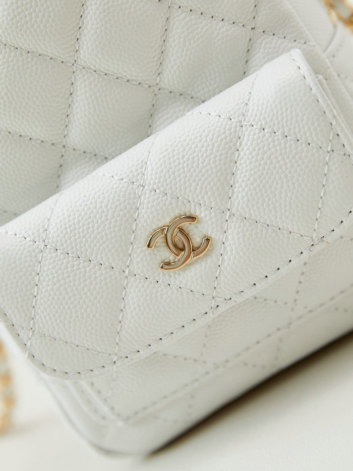 Chanel Grain Calfskin Mini Backpack AP3753 White