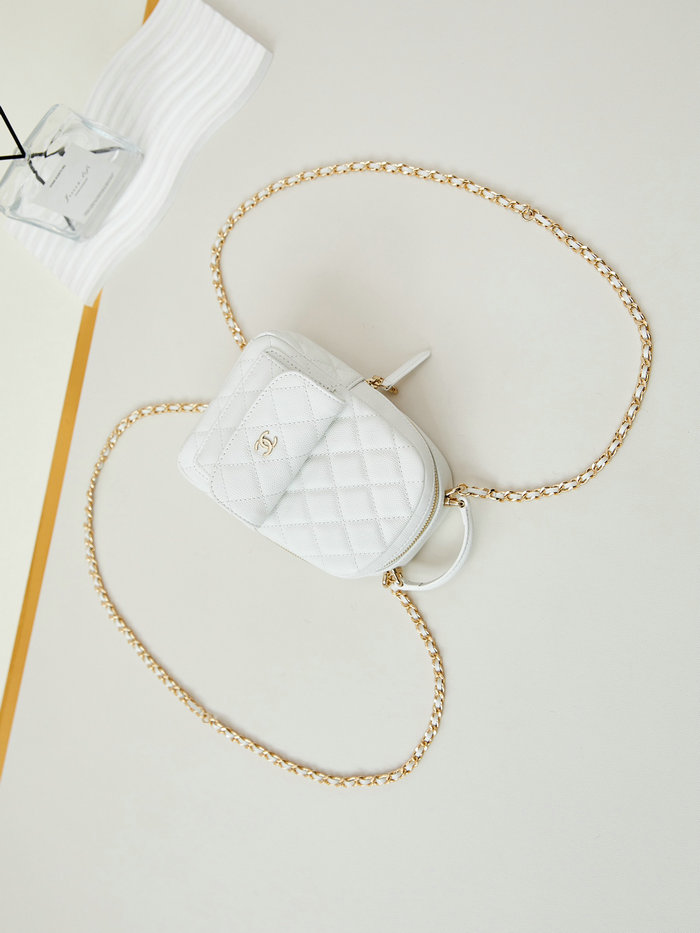 Chanel Grain Calfskin Mini Backpack AP3753 White