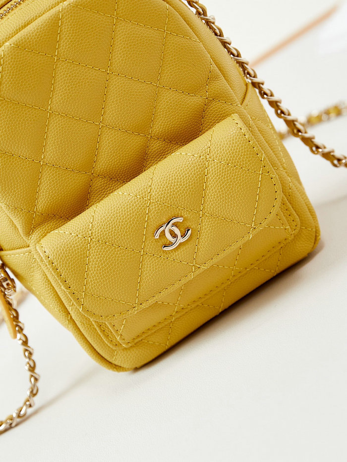 Chanel Grain Calfskin Mini Backpack AP3753 Yellow