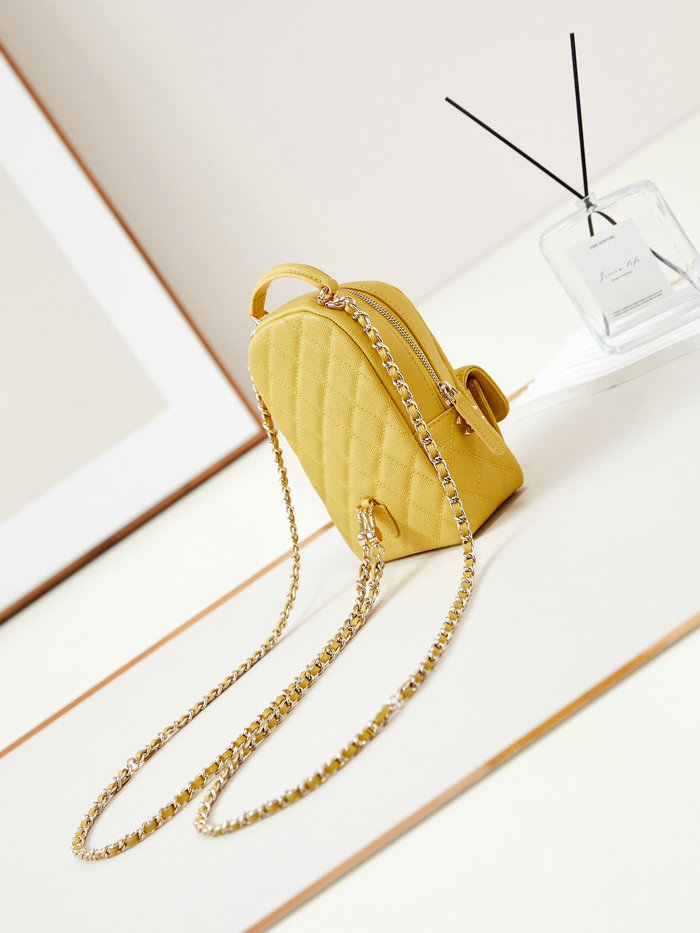 Chanel Grain Calfskin Mini Backpack AP3753 Yellow