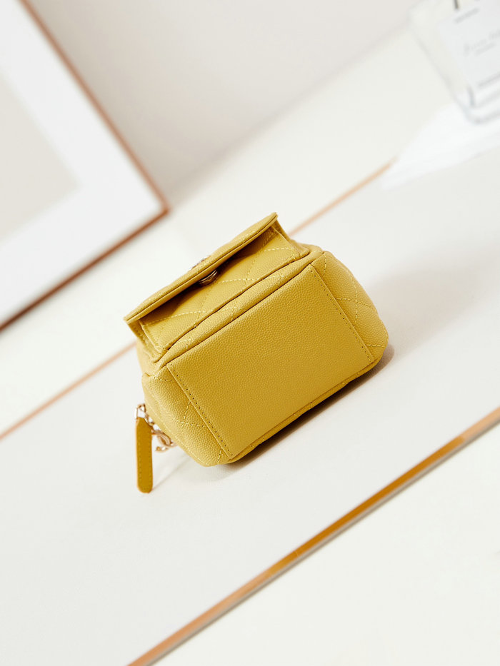 Chanel Grain Calfskin Mini Backpack AP3753 Yellow