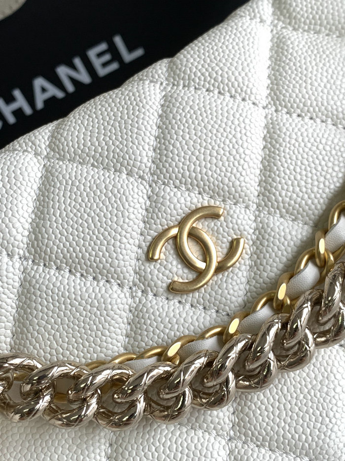 Chanel Grained Calfskin Pouch White AP3943