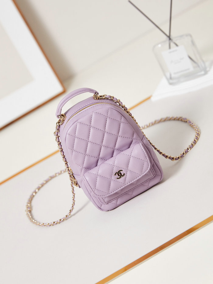 Chanel Lambskin Mini Backpack AP3753 Purple