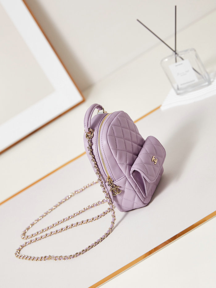 Chanel Lambskin Mini Backpack AP3753 Purple