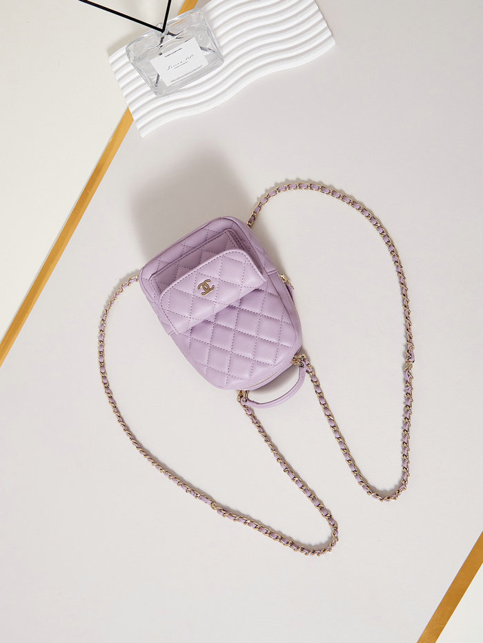 Chanel Lambskin Mini Backpack AP3753 Purple