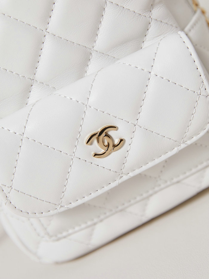 Chanel Lambskin Mini Backpack AP3753 White