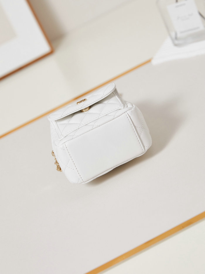 Chanel Lambskin Mini Backpack AP3753 White