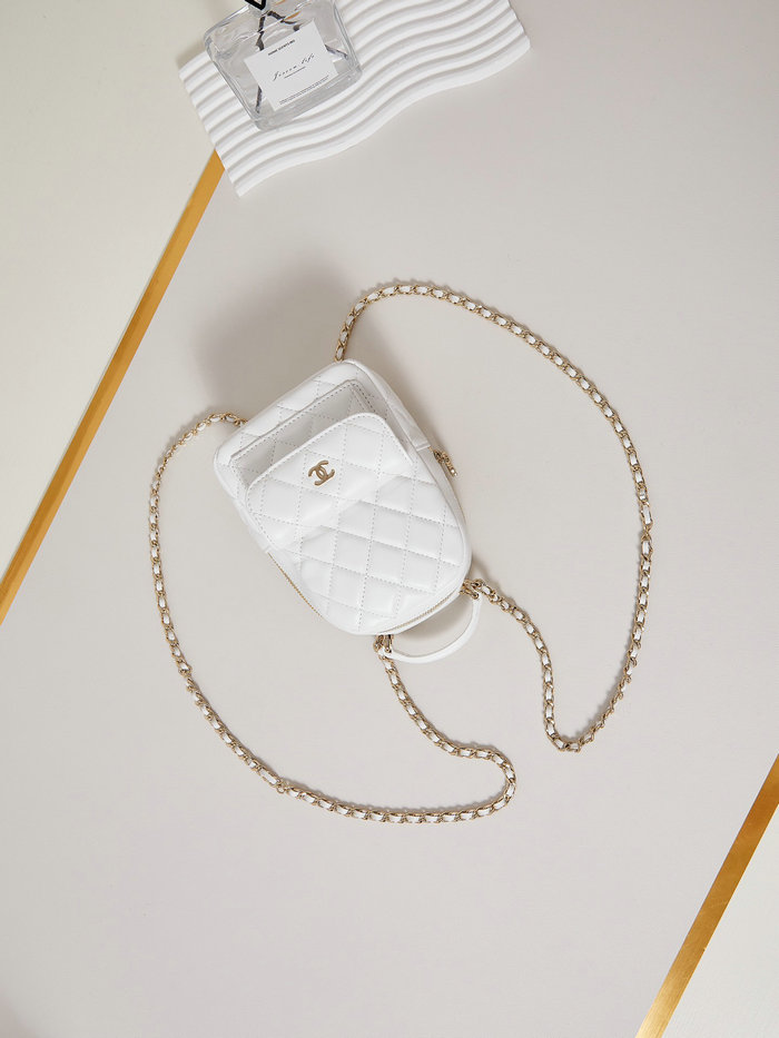 Chanel Lambskin Mini Backpack AP3753 White