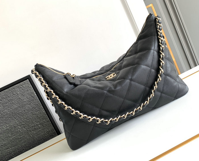 Chanel Large Hobo Handbag Black AS4246