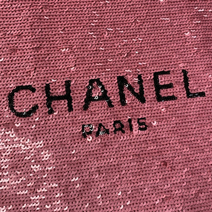 Chanel Sequins Shopping Bag Dark Pink AS4856