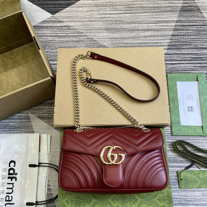 Gucci GG Marmont Medium Shoulder Bag Rosso Ancora 443497