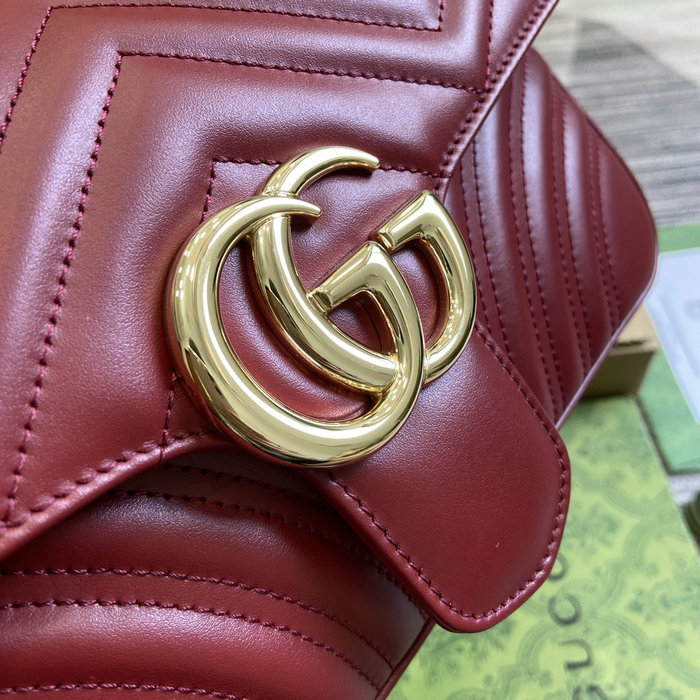 Gucci GG Marmont Medium Shoulder Bag Rosso Ancora 443497