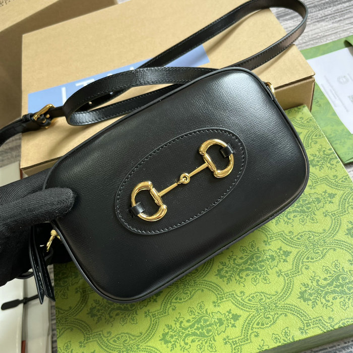 Gucci Horsebit 1955 Small Shoulder Bag 760196 Black