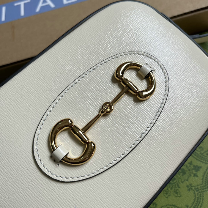 Gucci Horsebit 1955 Small Shoulder Bag 760196 White