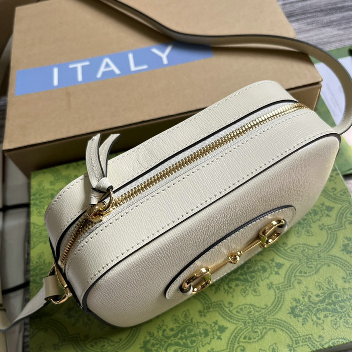 Gucci Horsebit 1955 Small Shoulder Bag 760196 White