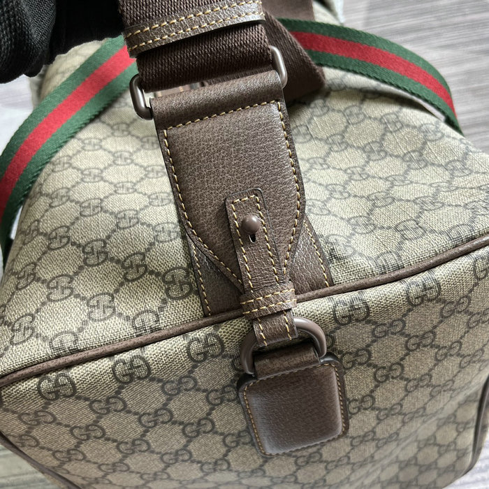 Gucci Medium Duffle Bag with Web Beige 758664