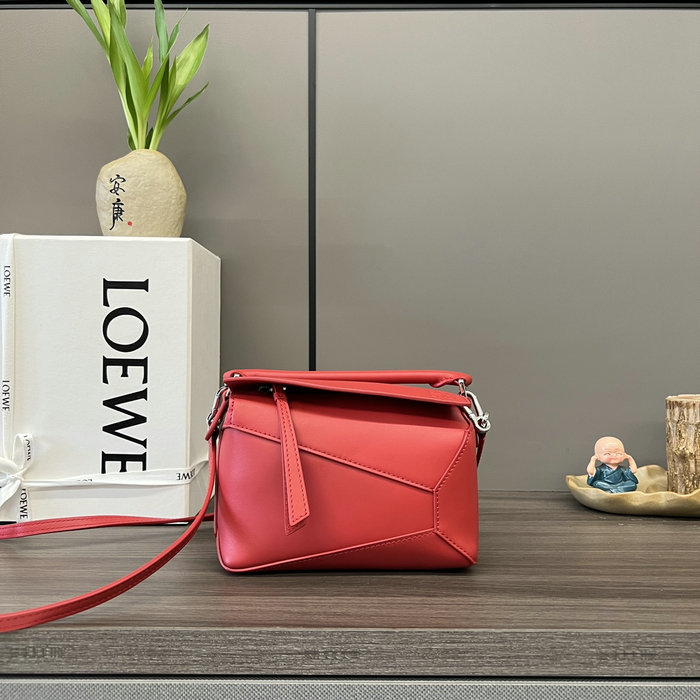 Loewe Classic Calfskin Mini Puzzle Bag L062312 Red