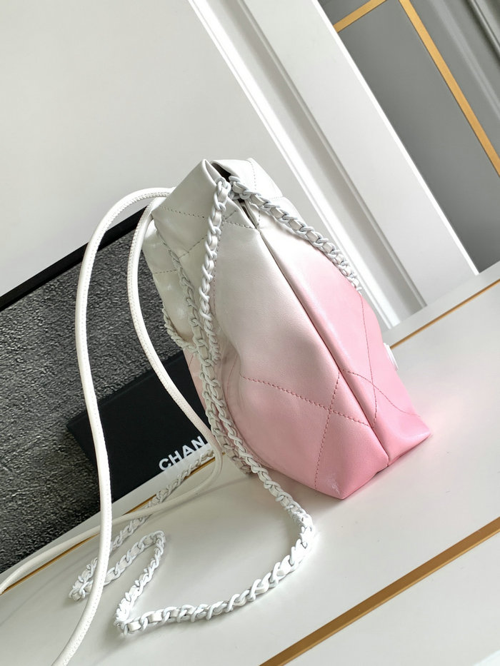 Mini Chanel 22 Handbag Pink and White AS3980