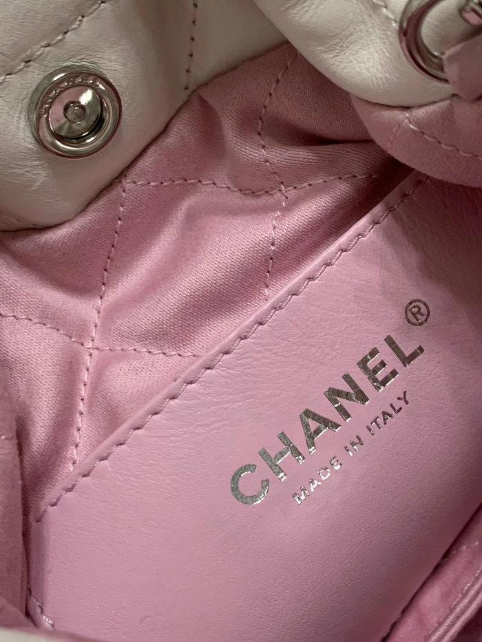 Mini Chanel 22 Handbag Pink and White AS3980