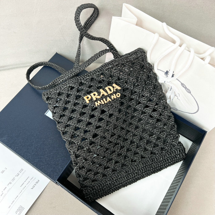 Prada Crochet Tote Bag 1BG493 Black