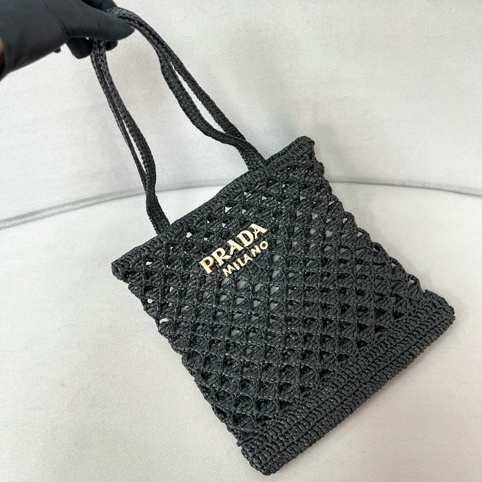 Prada Crochet Tote Bag 1BG493 Black