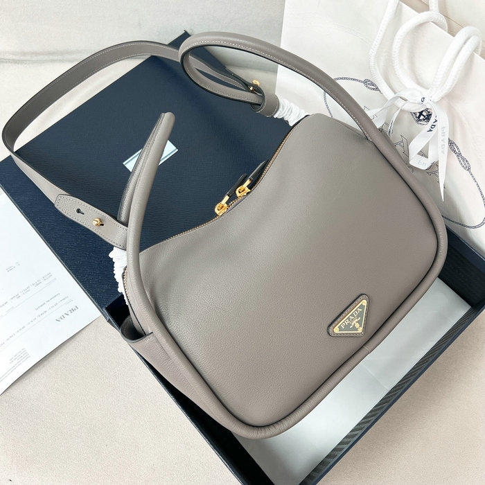 Prada Leather Handbag 1BA451 Grey