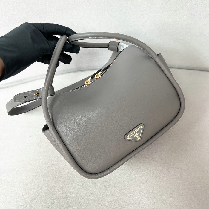 Prada Leather Handbag 1BA451 Grey