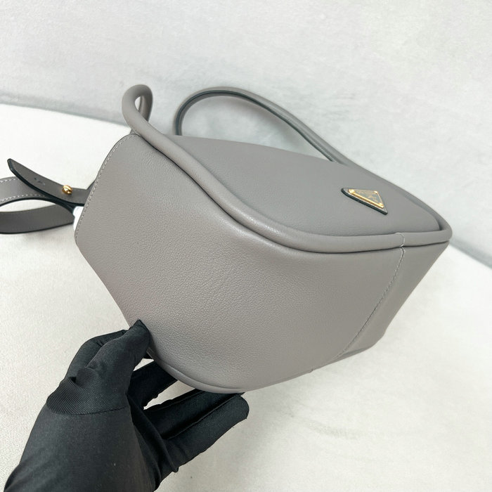 Prada Leather Handbag 1BA451 Grey