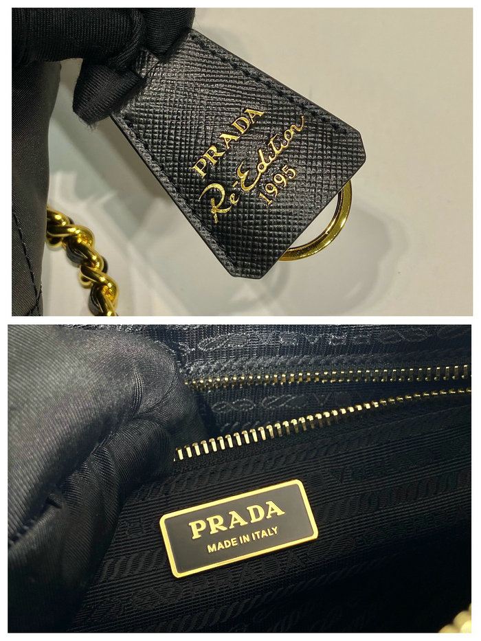 Prada Re-Edition 1995 Chain Re-Nylon tote bag 1BG468 Black