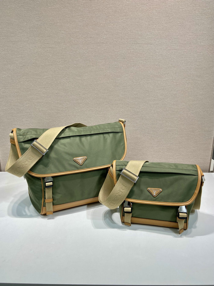 Prada Re-Nylon and leather shoulder bag Green 2VD052